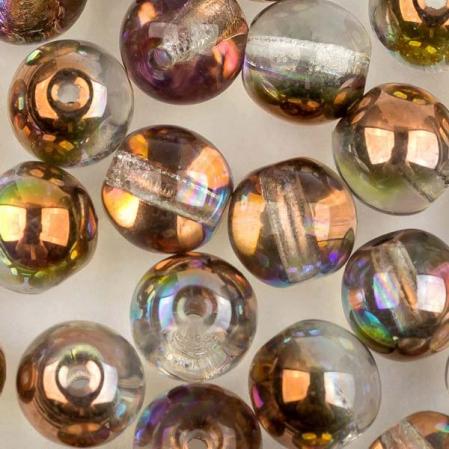 Round beads 6 мм Crystal Copper Rainbow