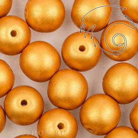 Round Beads 6 мм Alabaster Metallic Gold RoundB-6-2010-29421