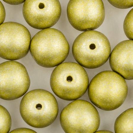 Round Beads 6 мм Alabaster Metallic Lime