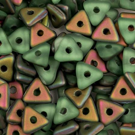 Tri-bead 4 мм Peridot Vitrail Matted