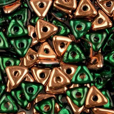 Tri-bead 4 мм Emerald Capri Gold
