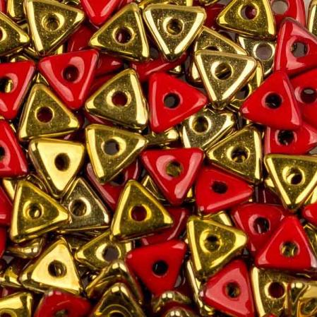 Tri-bead 4 мм Opaque Red Amber