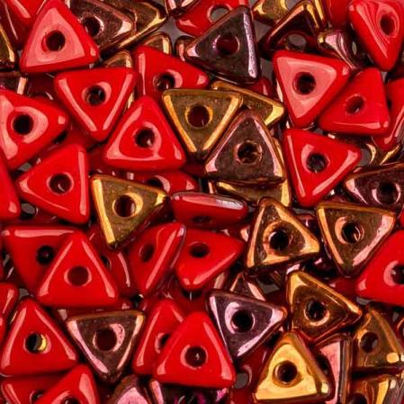 Tri-bead 4 мм Opaque Red Sunset