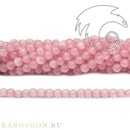 Кошачий глаз 6 мм розовый 40608