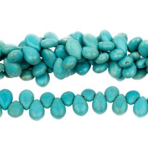 Бирюза (имитация) голубая капли 12х8 мм
