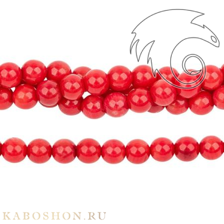 Коралл тонированный красный 5 мм 25002