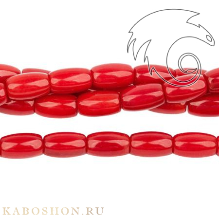 Коралл тонированный красный бочонки 8х5 мм 25021