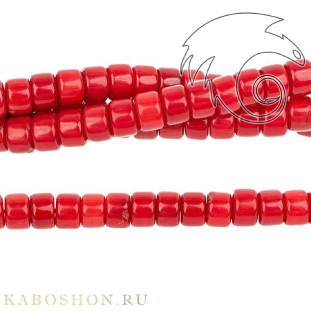 Коралл тонированный красный таблетки 6х4 мм 25023