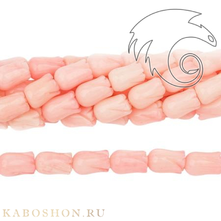 Коралл тонированный розовый бутончик 10х6 мм 25131-F