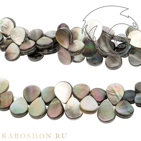 Перламутр черный капли 10х8 мм 26424-F