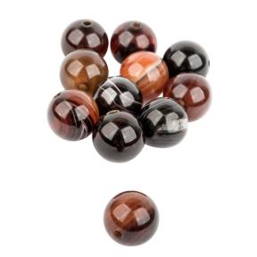 Агат коричнево-черный 12 мм