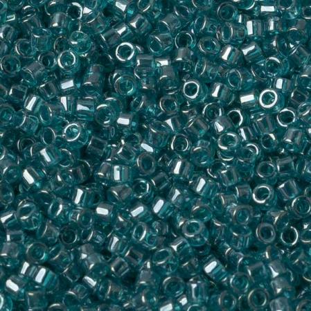 Бисер Delica 11-0 Глянцевый прозрачный карибский зеленовато-голубой