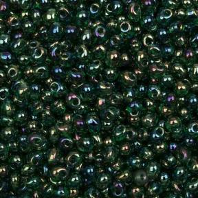 Бисер Miyuki Drops 3,4 мм Радужный прозрачный зеленый