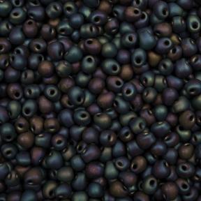 Бисер Miyuki Drops 3,4 мм Радужный матовый непрозрачный черный