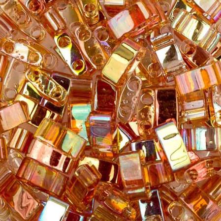 Бисер Half Tila Прозрачный хрусталь Orange Rainbow