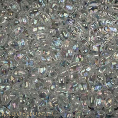 Бисер Miyuki Long Drop Beads 3 x 5,5 mm Радужный прозрачный хрусталь LDP-0250