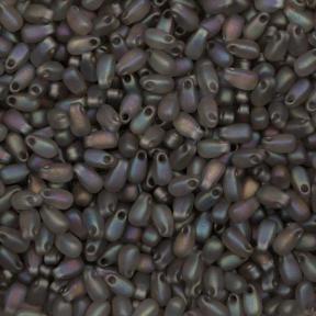 Бисер Miyuki Long Drop Beads 3 x 5,5 mm Радужный матовый прозрачный серый