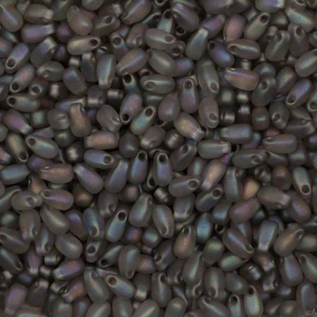 Бисер Miyuki Long Drop Beads 3 x 5,5 mm Радужный матовый прозрачный серый