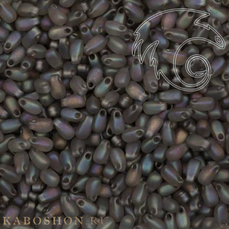 Бисер Miyuki Long Drop Beads 3 x 5,5 mm Радужный матовый прозрачный серый LDP-2136F