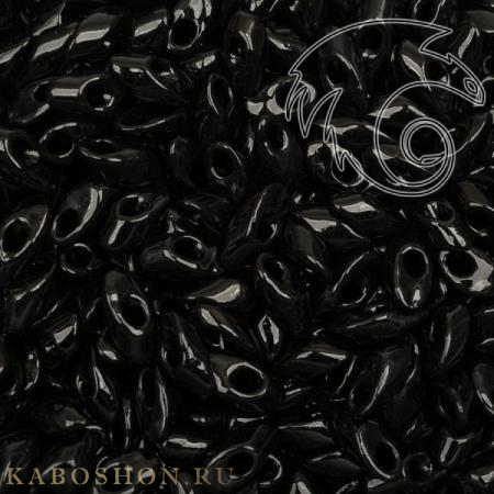 Бисер Miyuki Long Magatama Непрозрачный черный LMA-0401