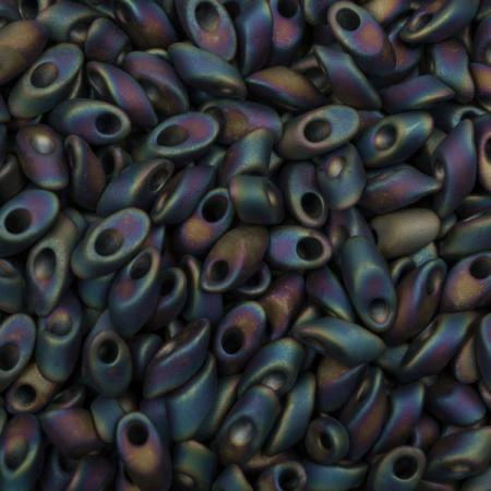Бисер Miyuki Long Magatama Радужный матовый непрозрачный черный LMA-0401FR