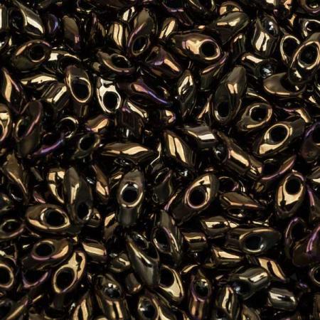 Бисер Miyuki Long Magatama Металлизированный радужный коричневый LMA-0458