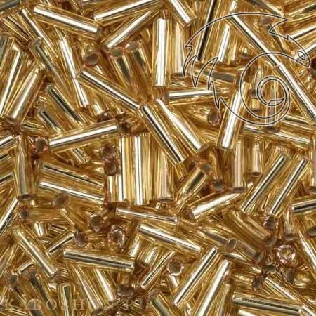Стеклярус Miyuki 6 мм Внутреннее серебрение золотой топаз MB2-0003