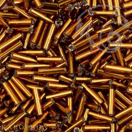 Стеклярус Miyuki 6 мм Внутреннее серебрение темный топаз MB2-0005