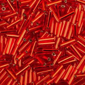 Стеклярус Miyuki 6 мм Внутреннее серебрение огненно-красный