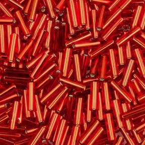 Стеклярус Miyuki 6 мм Внутреннее серебрение рубин