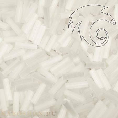 Стеклярус Miyuki 6 мм Сатин (шелк) белый MB2-0037