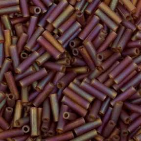 Стеклярус Miyuki 6 мм Матовый радужный прозрачный темный топаз