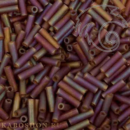 Стеклярус Miyuki 6 мм Матовый радужный прозрачный темный топаз MB2-0134FR