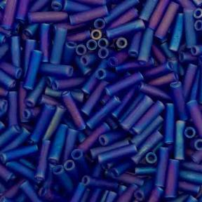 Стеклярус Miyuki 6 мм Матовый радужный прозрачный кобальт
