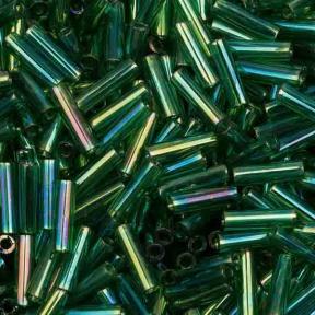 Стеклярус Miyuki 6 мм Радужный прозрачный зеленый