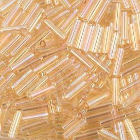 Стеклярус Miyuki 6 мм Радужный прозрачный светлый топаз