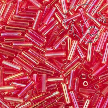 Стеклярус Miyuki 6 мм Радужный прозрачный красный MB2-0254