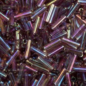 Стеклярус Miyuki 6 мм Радужный прозрачный дымчатый аметист