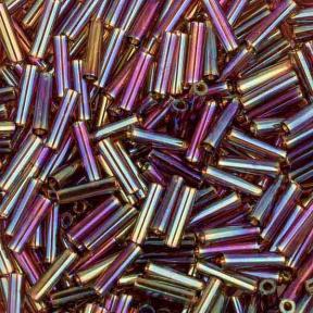 Стеклярус Miyuki 6 мм Радужный прозрачный топаз