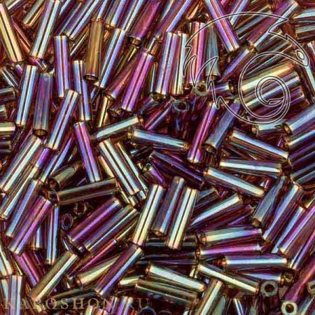 Стеклярус Miyuki 6 мм Радужный прозрачный топаз MB2-0257