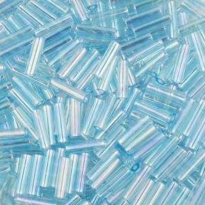 Стеклярус Miyuki 6 мм Радужный прозрачный бледный аквамарин