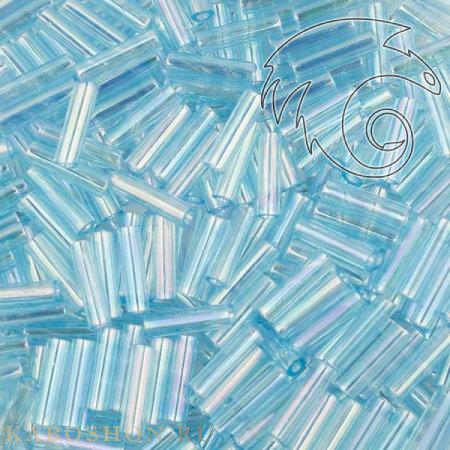 Стеклярус Miyuki 6 мм Радужный прозрачный бледный аквамарин MB2-0260