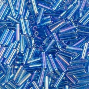 Стеклярус Miyuki 6 мм Радужный прозрачный светлый сапфир