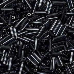 Стеклярус Miyuki 6 мм Металлизированный черная сталь