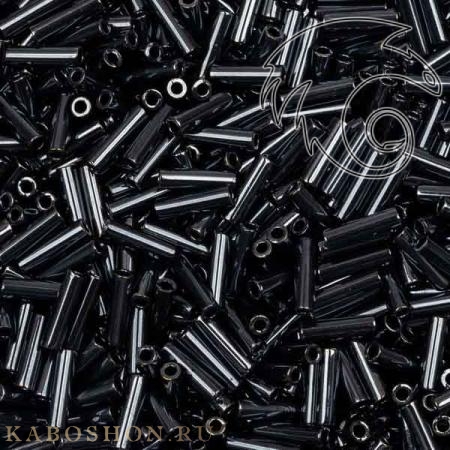Стеклярус Miyuki 6 мм Металлизированный черная сталь MB2-0451