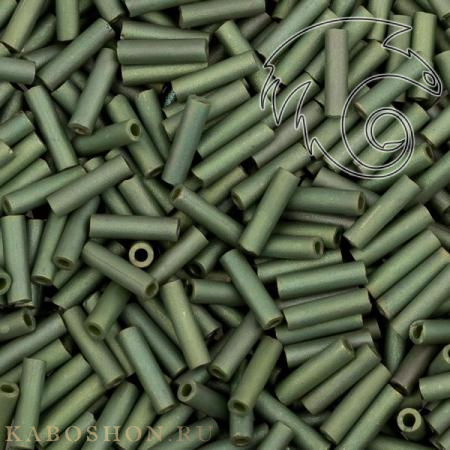 Стеклярус Miyuki 6 мм Металлизированный радужный матовый оливковый MB2-2031