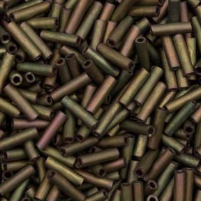 Стеклярус Miyuki 6 мм Матовый металлизированный радужный хаки