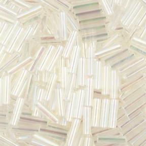 Стеклярус Miyuki 6 мм Глянцевый прозрачный слоновая кость