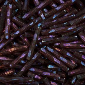 Стеклярус Miyuki Twist 12 мм Радужный бордовый золотое сияние