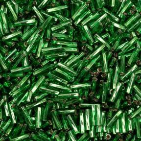 Стеклярус Miyuki Twist 6 мм Внутреннее серебрение зеленый